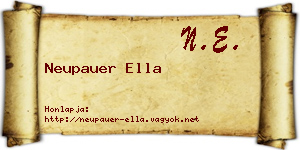 Neupauer Ella névjegykártya